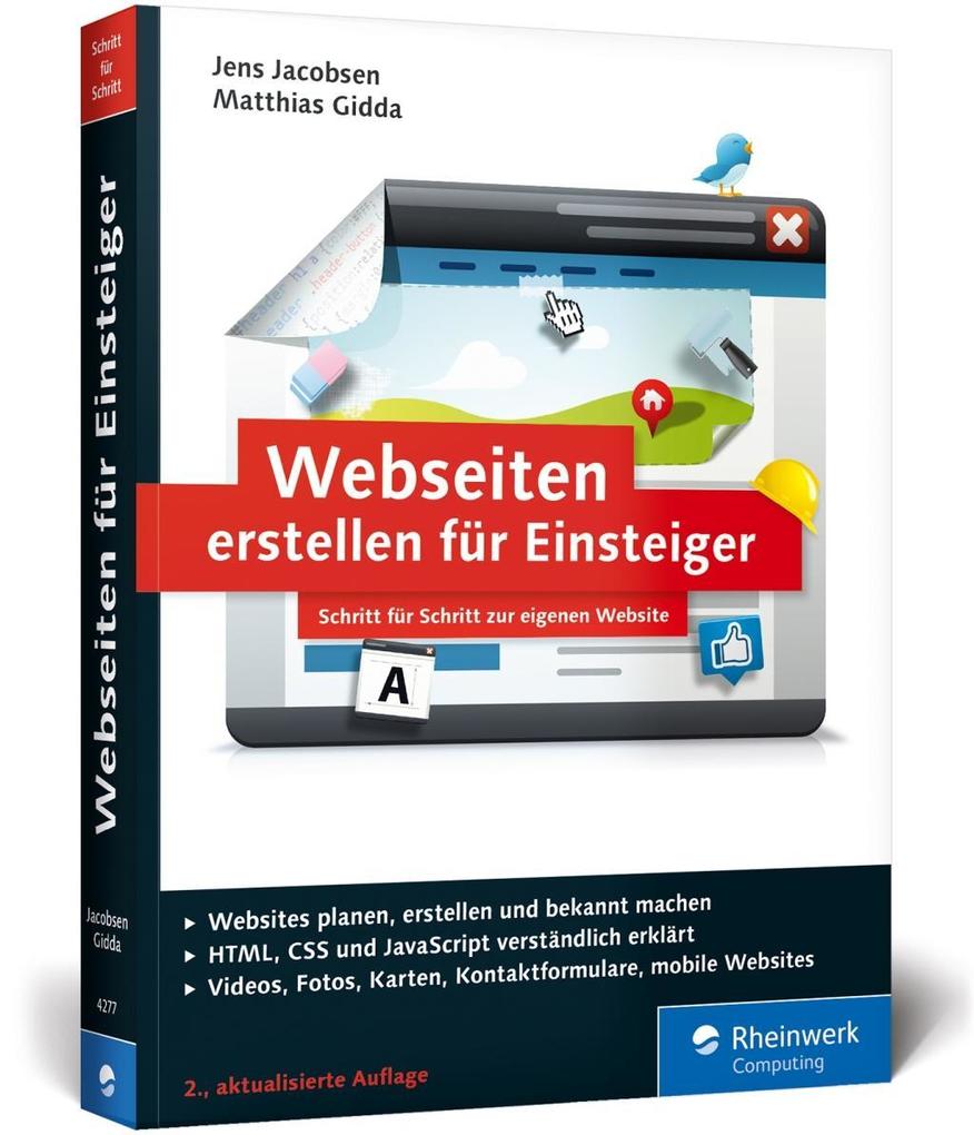 Webseiten erstellen für Einsteiger als Buch Webseiten erstellen für Einsteiger als Buch