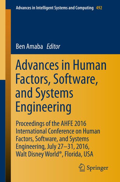 Advances in Human Factors Software and Systems Engineering