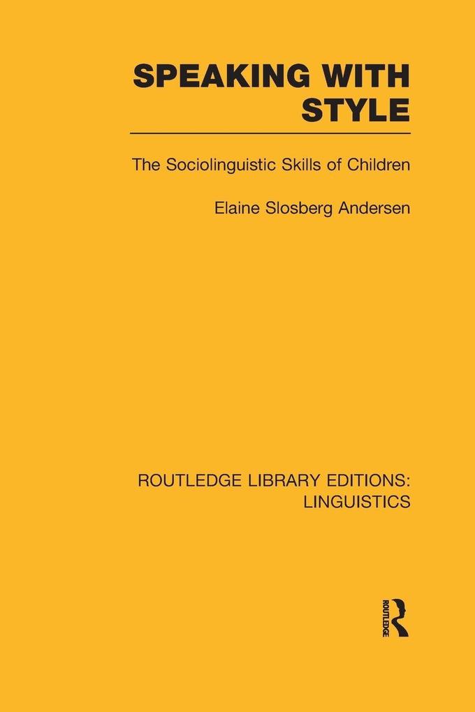 Speaking With Style (RLE Linguistics C