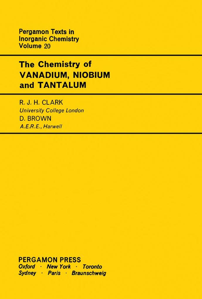 The Chemistry of Vanadium Niobium and Tantalum