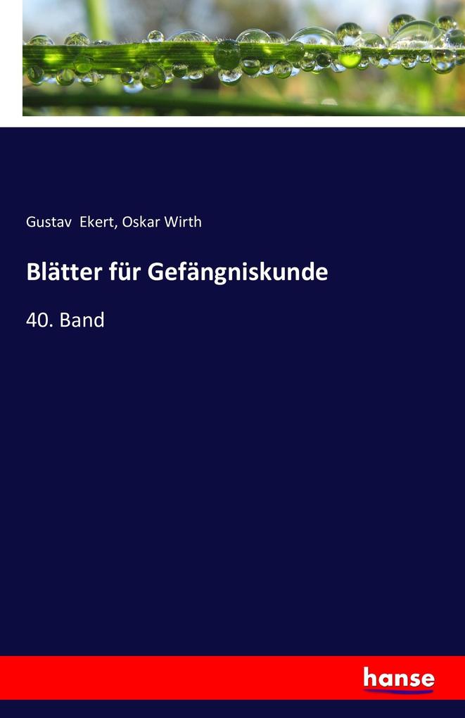 Blätter für Gefängniskunde