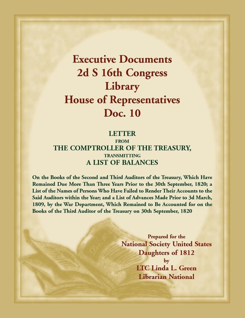 Executive Documents 2d S 16th Congress Library House of Representatives Doc. 10