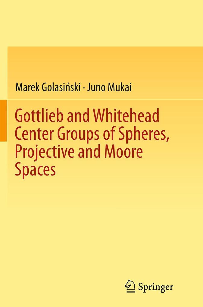 Gottlieb and Whitehead Center Groups of Spheres Projective and Moore Spaces