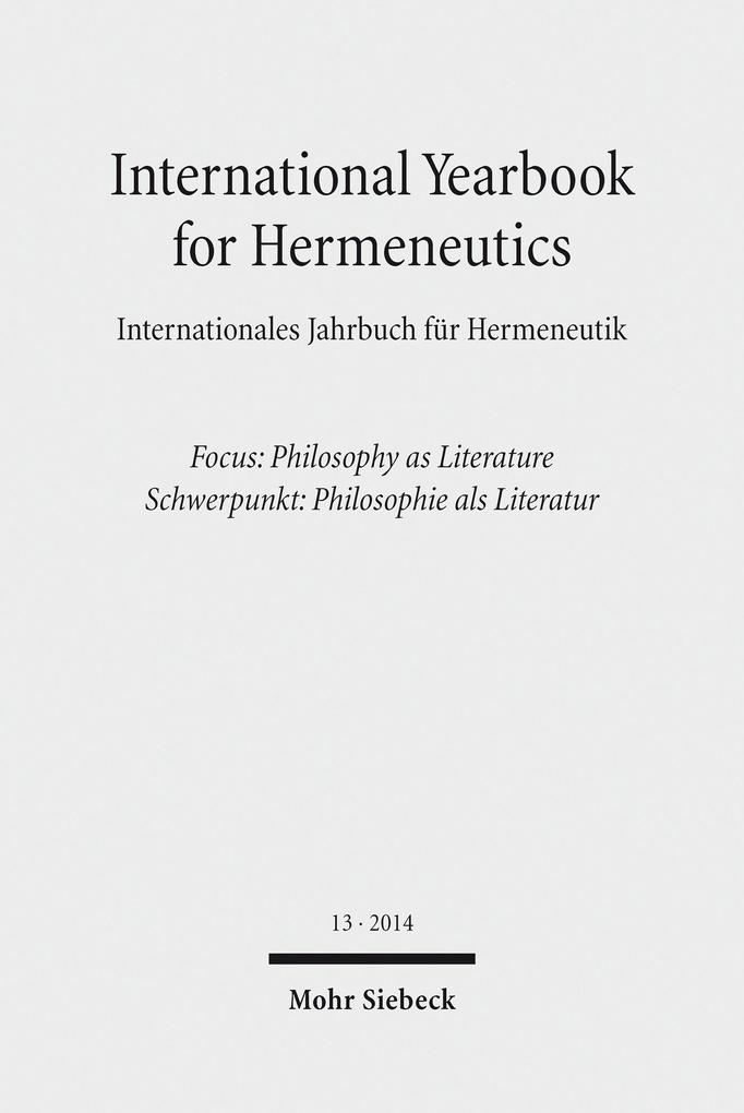 International Yearbook for Hermeneutics / Internationales Jahrbuch für Hermeneutik