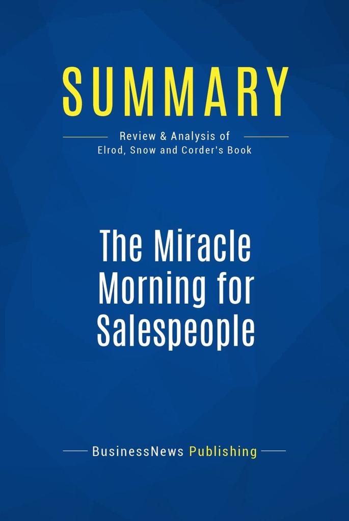 Summary: The Miracle Morning for Salespeople