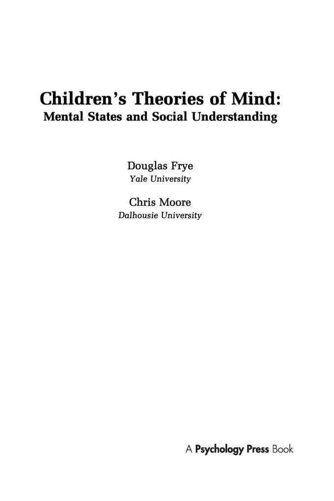 Children's Theories of Mind