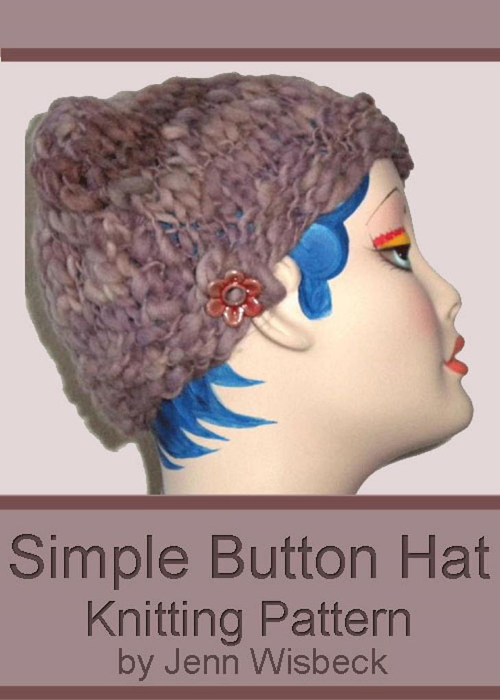 Simple Button Hat Knitting Pattern