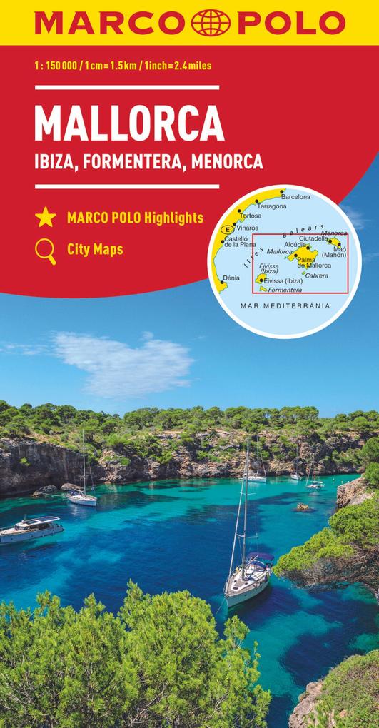 MARCO POLO Karte Mallorca Ibiza Formentera Menorca 1:150 000