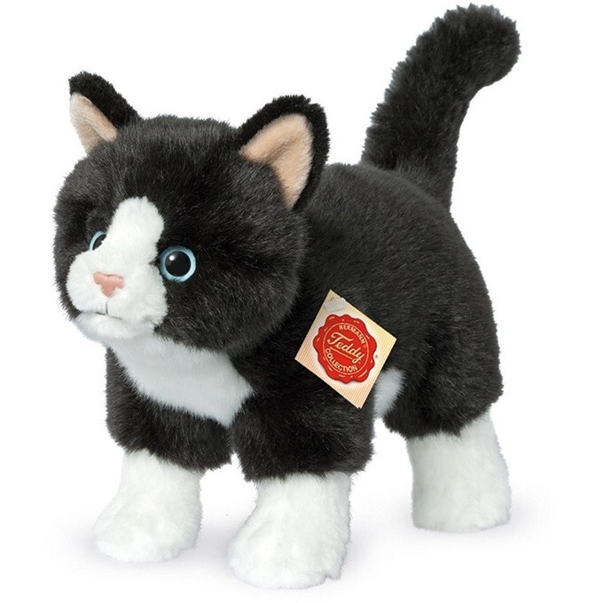 Teddy-Hermann - Collection Katzen - Katze stehend schwarz/weiß 20 cm