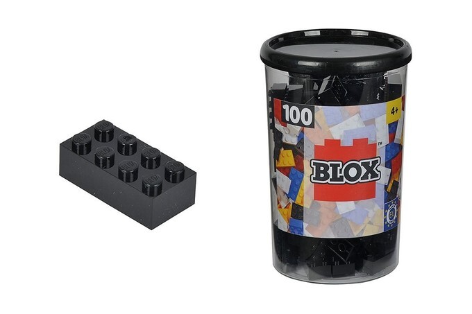 Simba 104118916 - Blox Steine in Dose Konstruktionsspielzeug 100 schwarz