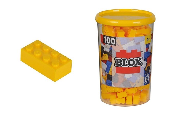 Simba 104118898 - Blox Steine in Dose Konstruktionsspielzeug 100 gelb