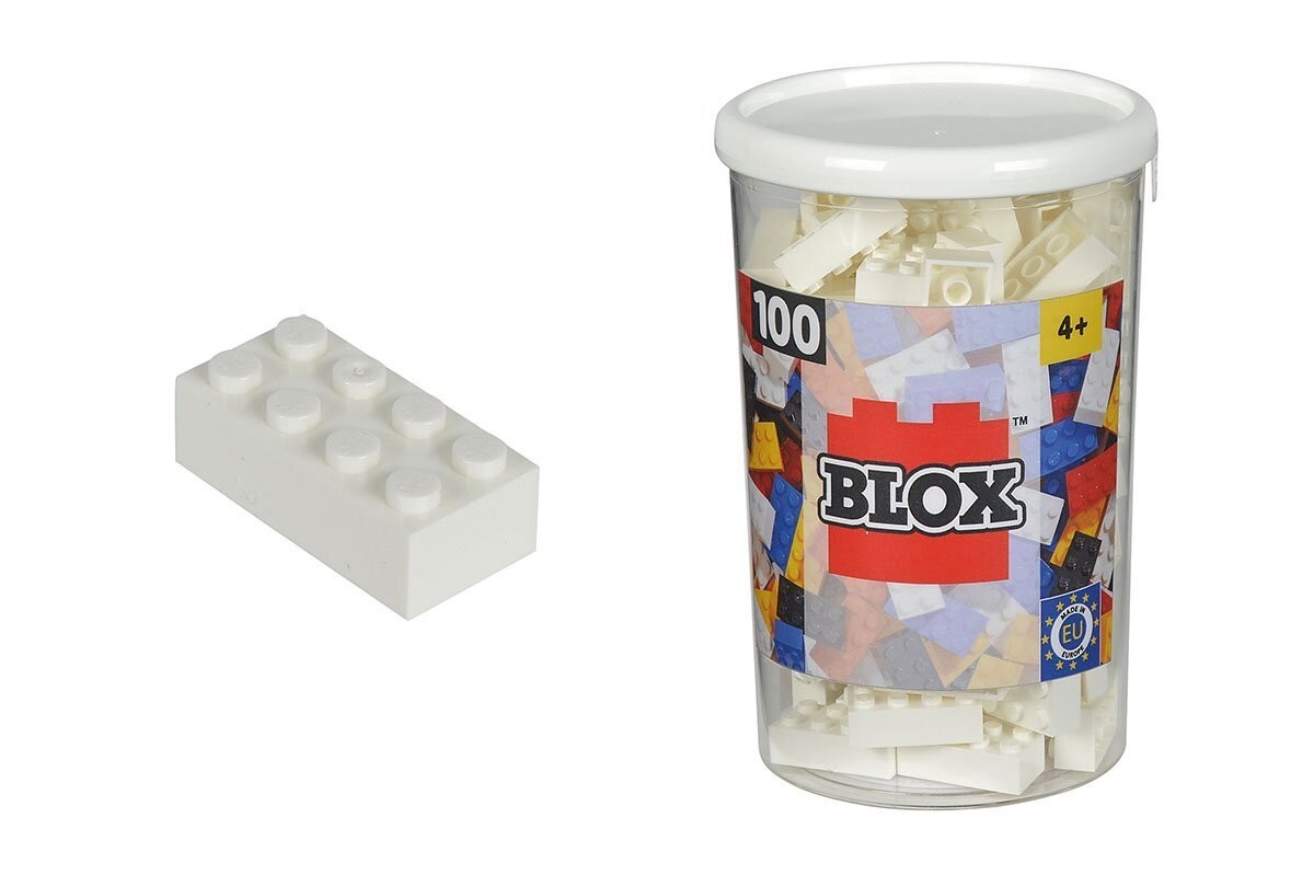 Simba 104118915 - Blox Steine in Dose Konstruktionsspielzeug 100 Steine weiß