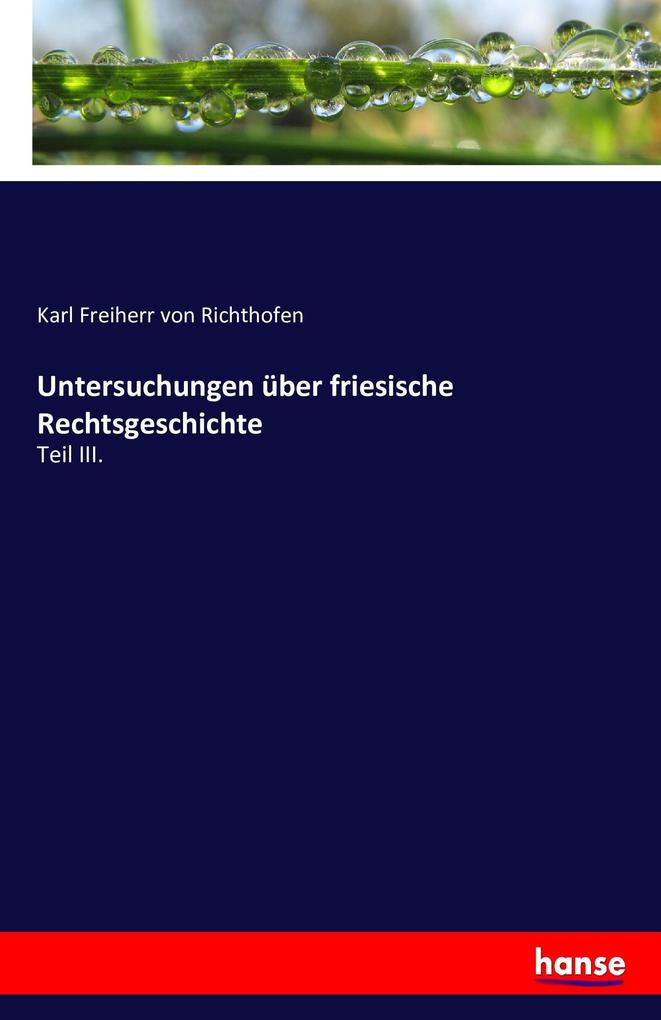 Image of Untersuchungen über friesische Rechtsgeschichte