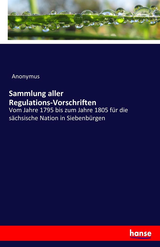Image of Sammlung aller Regulations-Vorschriften