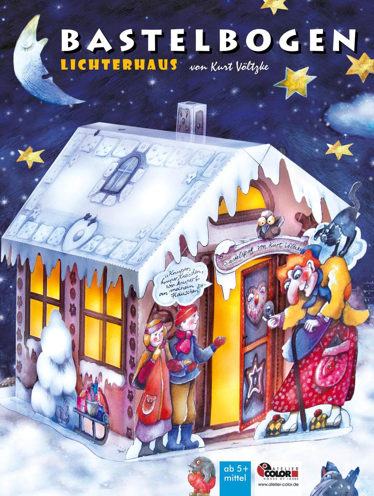 Lichterhaus Hänsel und Gretel basteln Bastelbogen Papiermodell