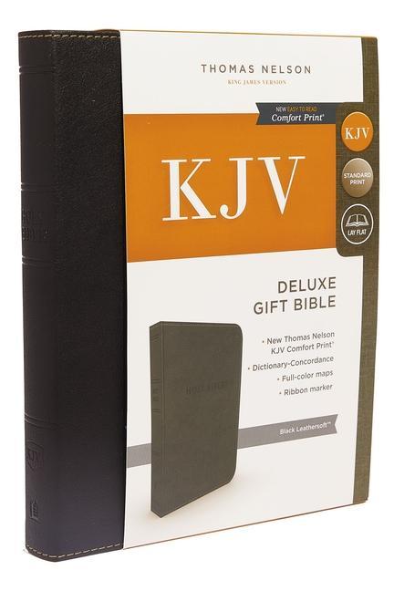 KJV Deluxe Gift Bible Imitation Leather Black Red Letter Edition
