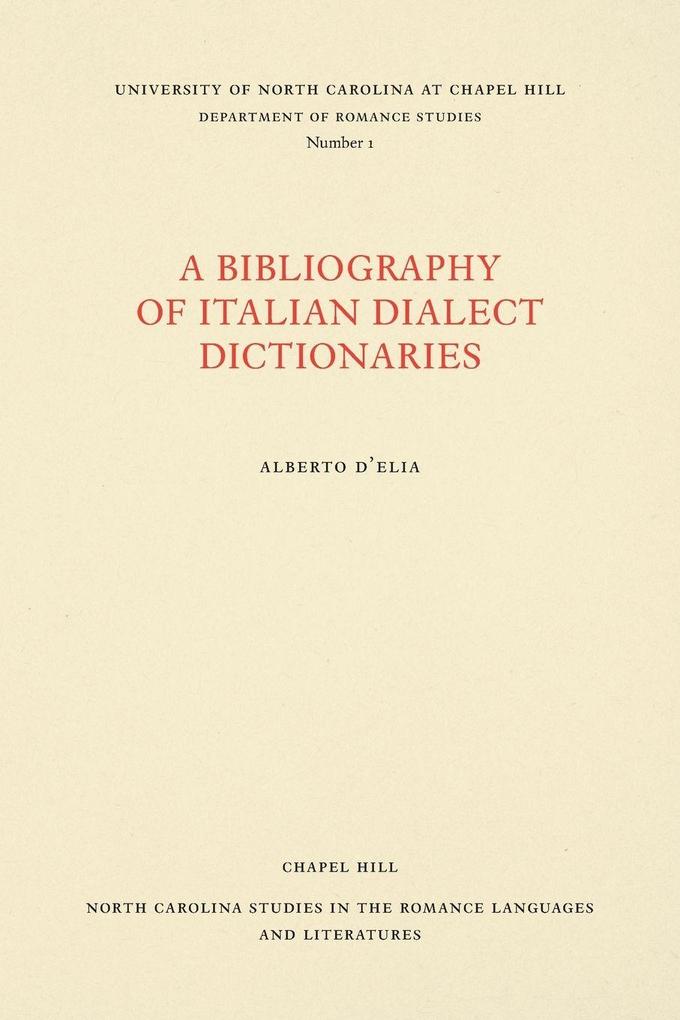A Bibliography of Italian Dialect Dictionaries
