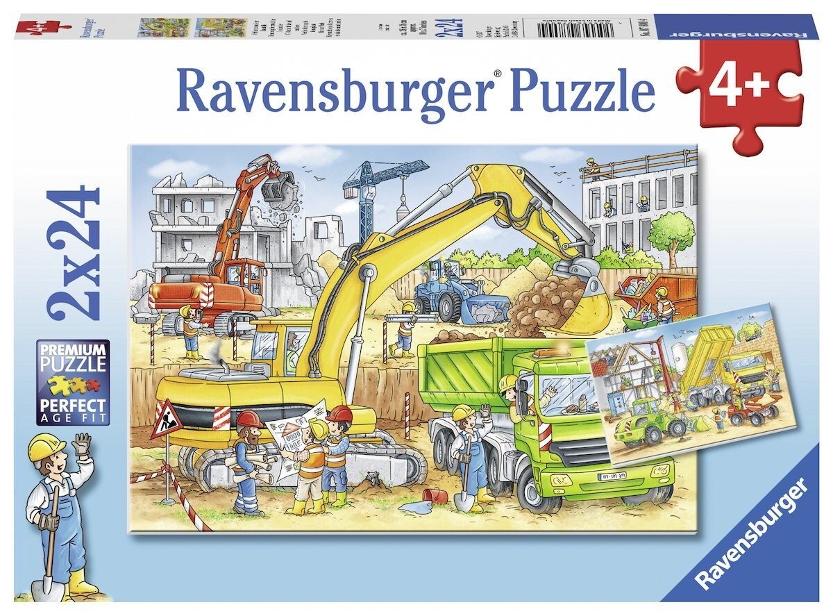 Image of 2er Set Puzzle, je 24 Teile, 26x18 cm, Viel zu tun auf der Baustelle