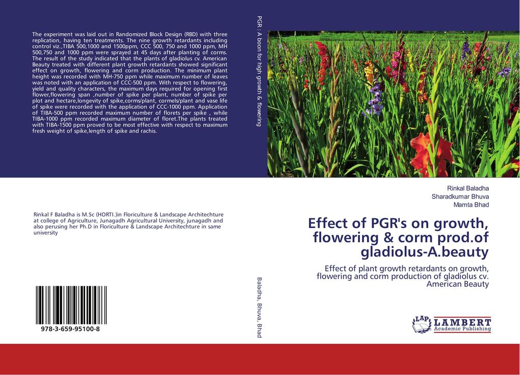 Effect of PGR‘s on growth flowering & corm prod.of gladiolus-A.beauty
