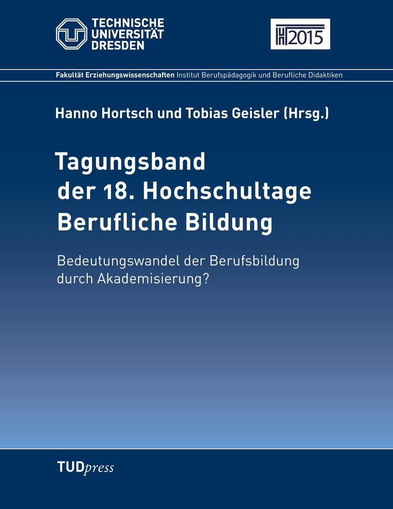 Tagungsband der 18. Hochschultage Berufliche Bildung