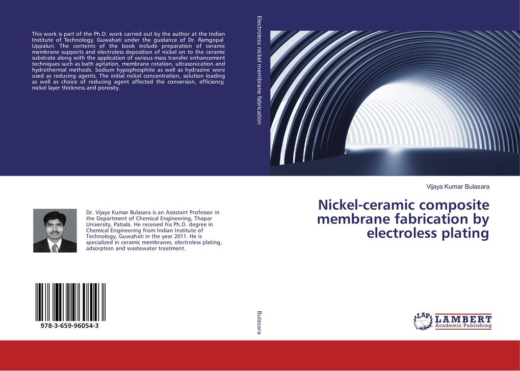 Nickel-ceramic composite membrane fabrication by electroless plating