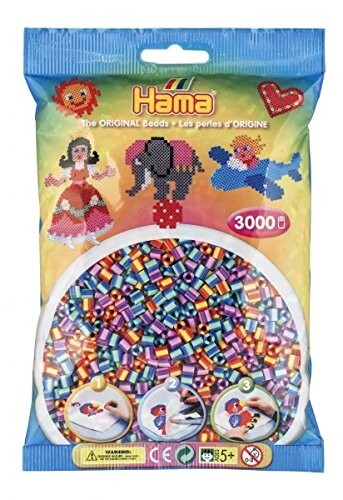 Hama 201-92 - Bügelperlen gestreift (3000 mehrfarbig)