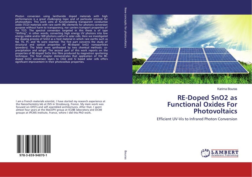 RE-Doped SnO2 as Functional Oxides For Photovoltaics
