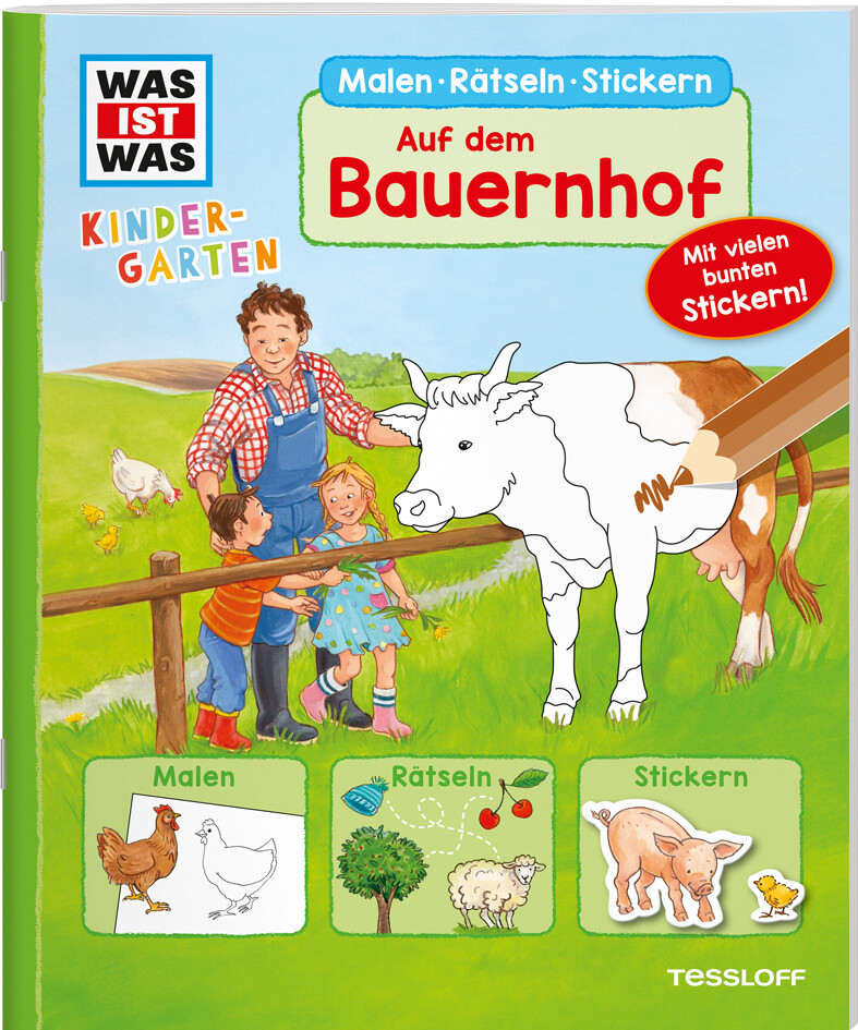 Image of WAS IST WAS Kindergarten Malen Rätseln Stickern Auf dem Bauernhof