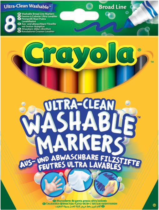 Crayola - 8 Ultra Clean Washable Broad Markers Eco
