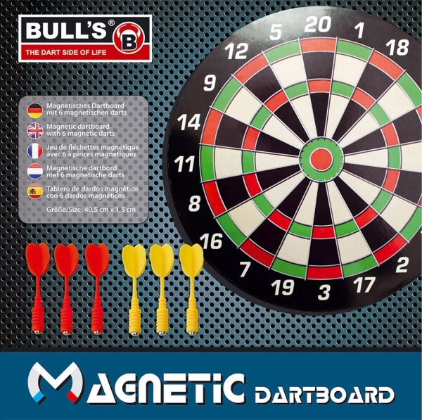 BULL‘S Magnetic Dartboard mit 6 Pfeilen