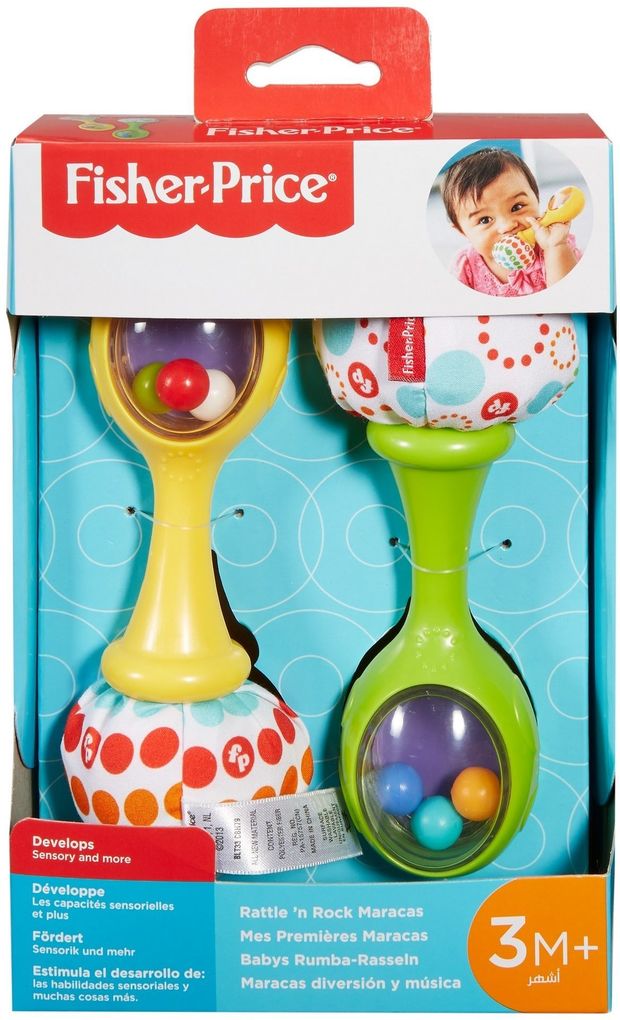 Fisher Price - Babys Rumba-Rasseln mit Stoff Baby-Spielzeug Greifling