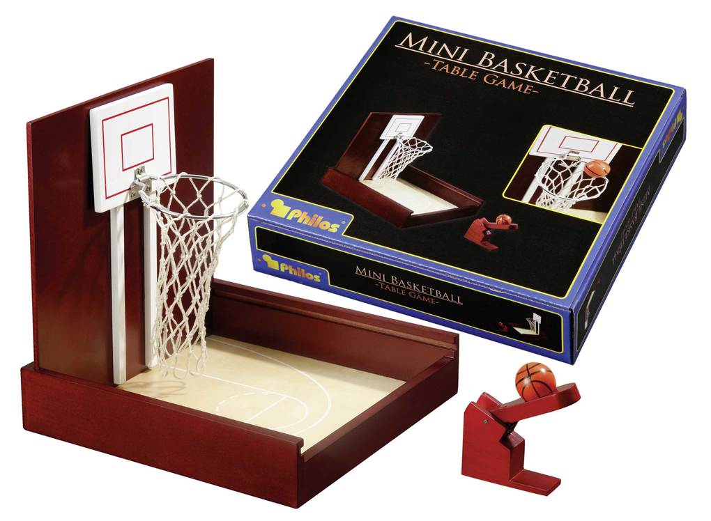 Philos 3236 - Mini Basketball Tisch-Basketball Holz 27x23x7cm