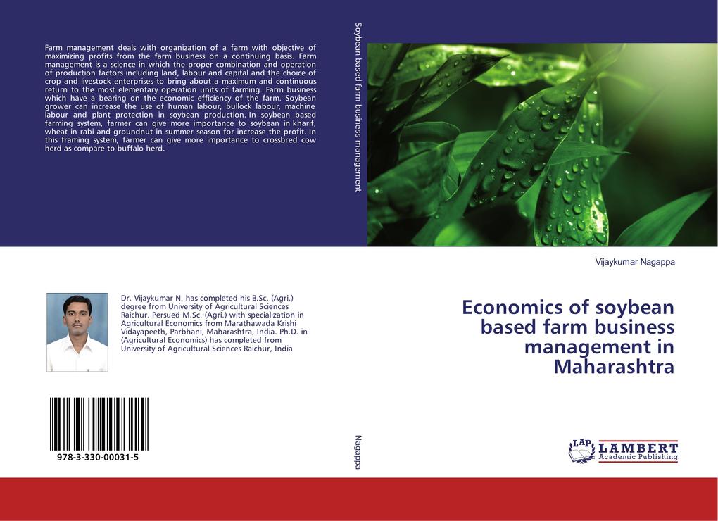 Economics of soybean based farm business management in Maharashtra