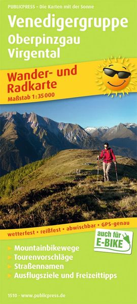 Venedigergruppe Oberpinzgau Virgental Wander- und Radkarte 1 : 35 000