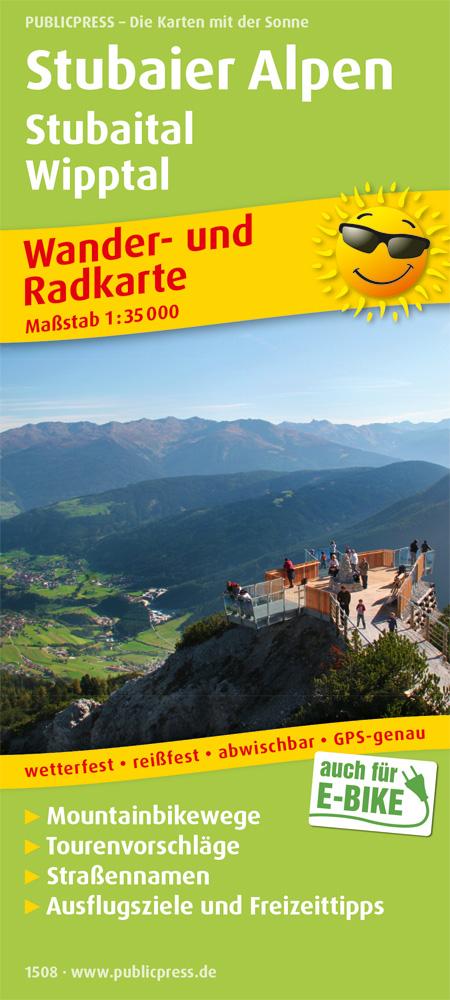 Stubaier Alpen Stubaital Wipptal Wander- und Radkarte 1 : 35 000