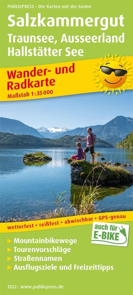 PublicPress Wander- und Radkarte Salzkammergut Traunsee Ausseerland Hallstätter See