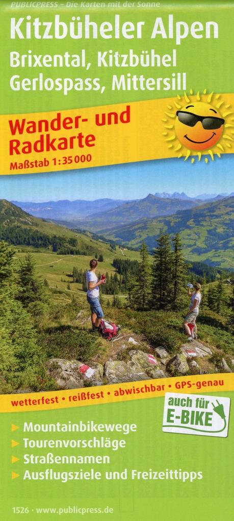 Kitzbüheler Alpen Brixental - Kitzbühel Gerlospass - Mittersill 1 : 35 000 Wander- und Radkarte