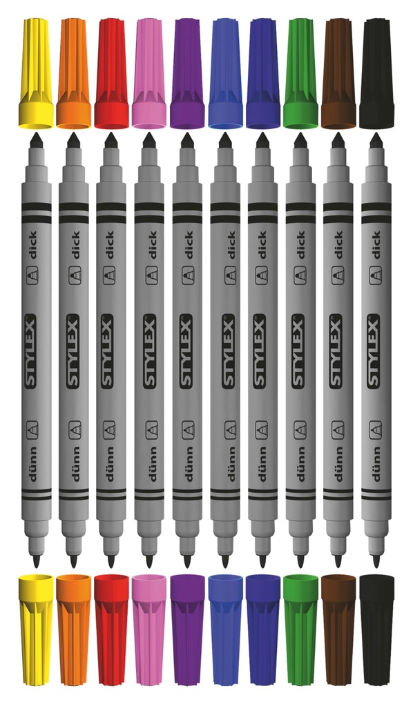 Stylex Zweispitz-Fasermalstifte 10er Set