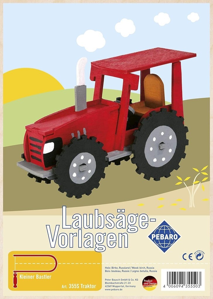 PEBARO Laubsägevorlage Traktor 3D