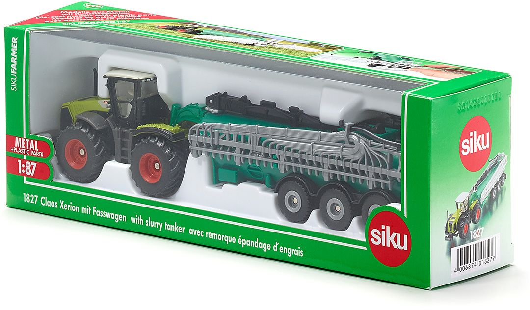 SIKU Farmer - Claas Xerion mit Fasswagen