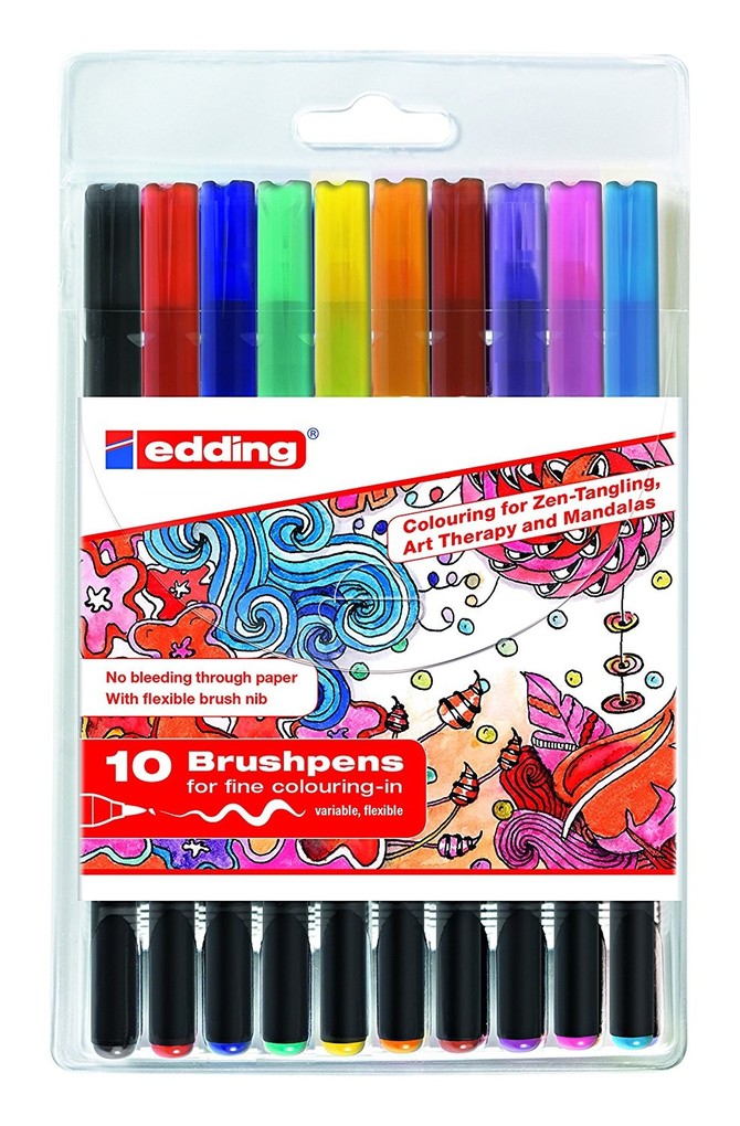 edding 1340 Fasermaler Brushpens 10er Set mit variabler Pinselspitze