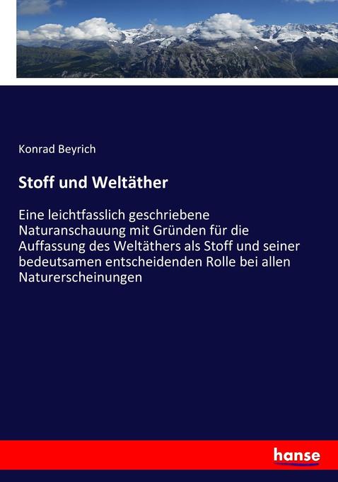 Stoff und Weltäther