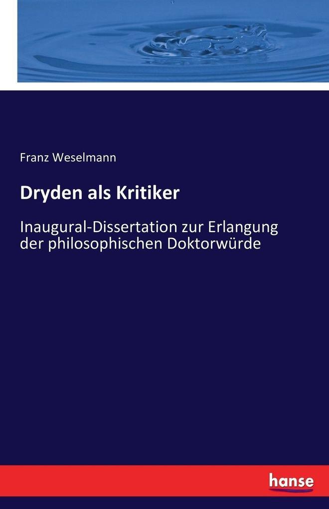 Dryden als Kritiker