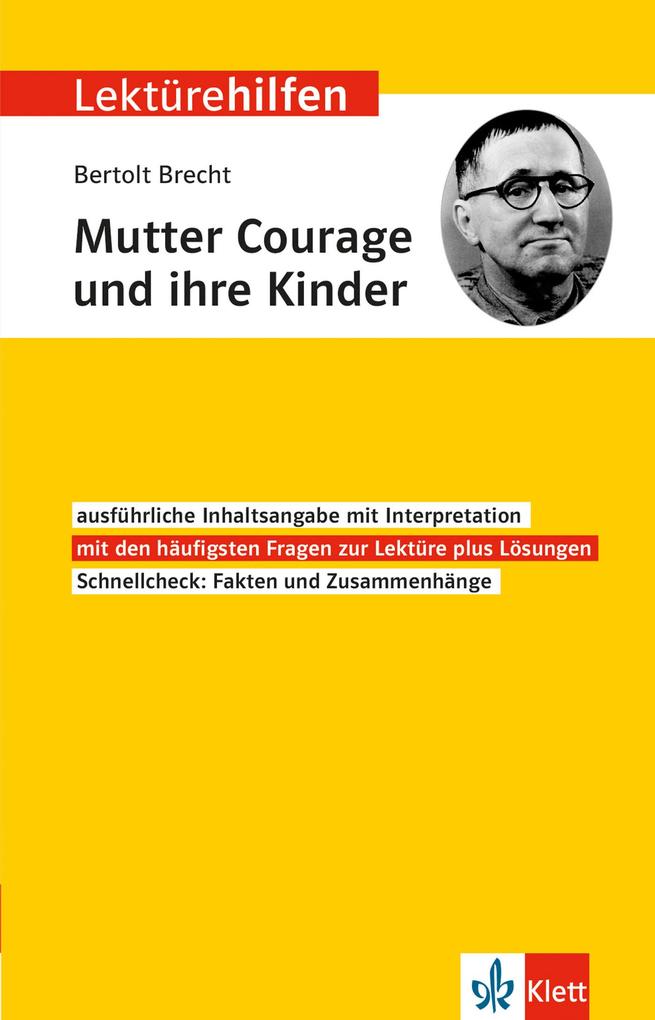 Klett Lektürehilfen Bertolt Brecht Mutter Courage und ihre Kinder