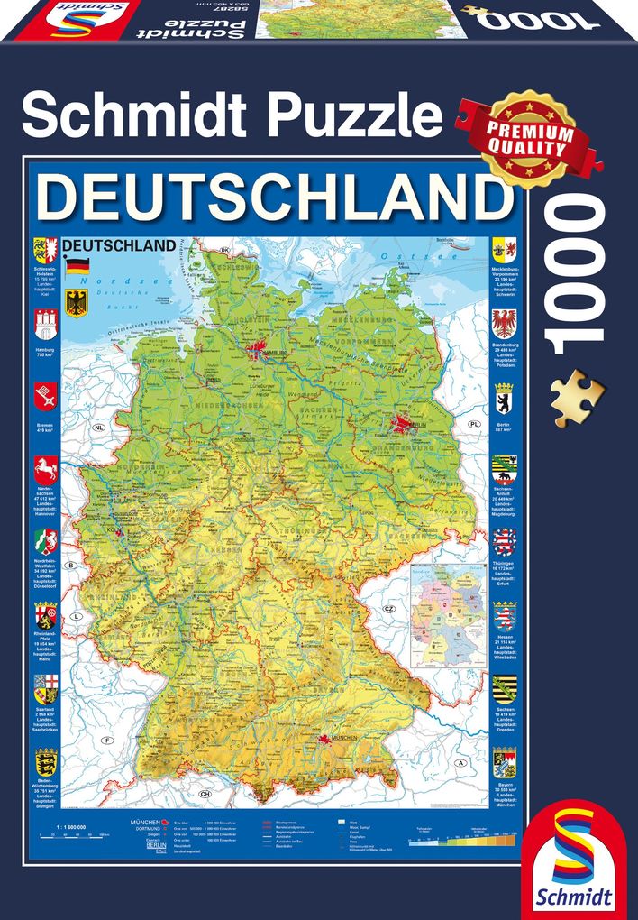 Deutschlandkarte 1.000 Teile Puzzle