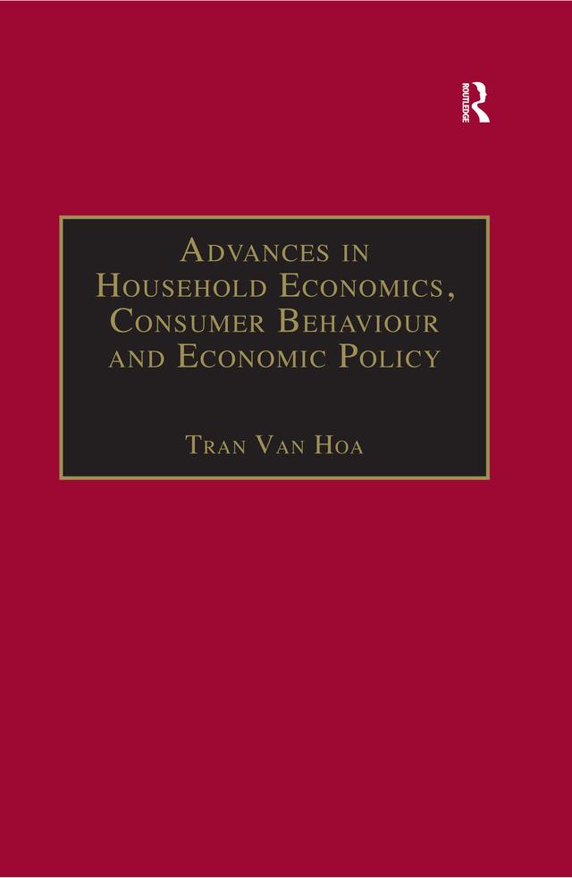 Advances in Household Economics Consumer Behaviour and Economic Policy