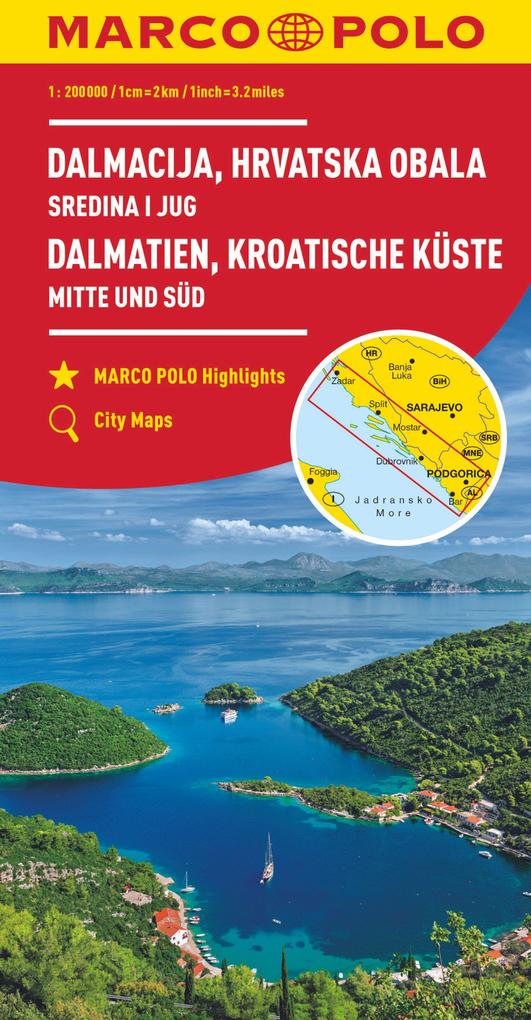 MARCO POLO Karte HR Dalmatien Kroatische Küste 1: 200 000