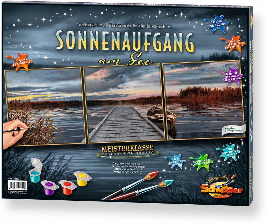 Schipper Malen nach Zahlen - Sonnenaufgang am See (Triptychon)