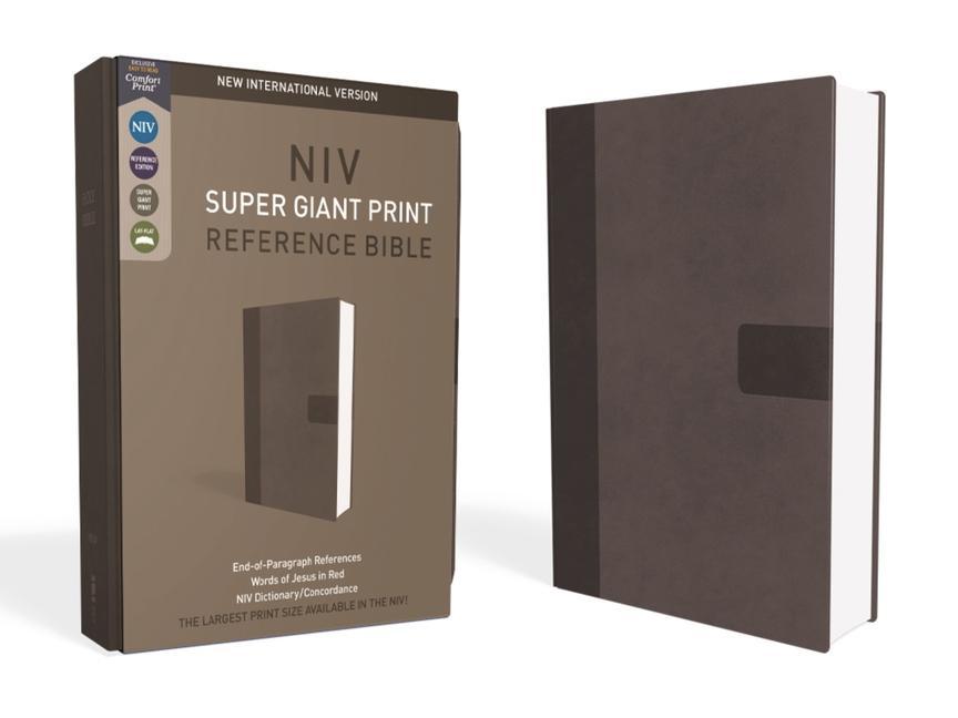 NIV Super Giant Print Reference Bible Giant Print Imitation Leather Gray Red Letter Edition