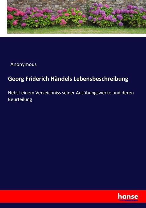 Image of Georg Friderich Händels Lebensbeschreibung